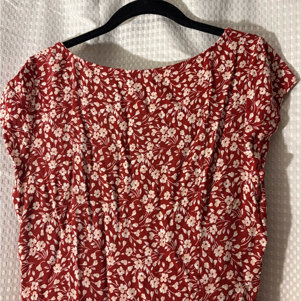 Reformation Burgundy Floral Mini Dress - Picture 10 of 10